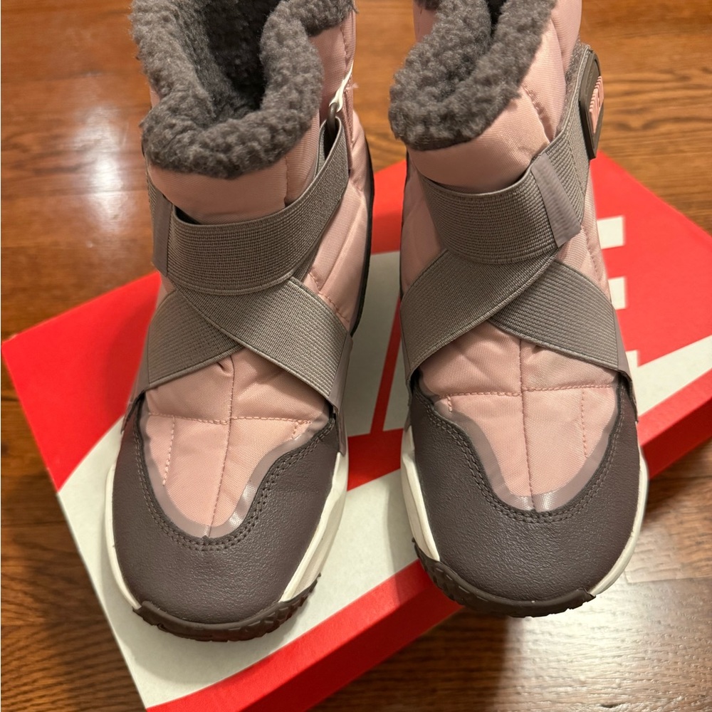 Nike Pink and Gray Winter Boots